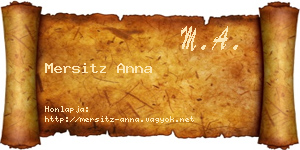 Mersitz Anna névjegykártya