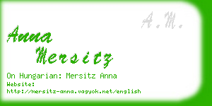 anna mersitz business card